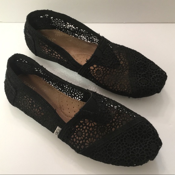 toms moroccan crochet black